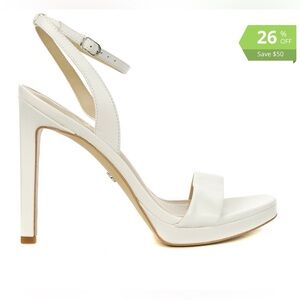 Sam Edelman Jade White Leather Open-Toe Heels (Sandal)